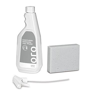 Oro Kunstlederreiniger und Kunstlederpflege im Pflegeset - 500 ml inkl. Sprühkopf und 10 Spezialschwämmen