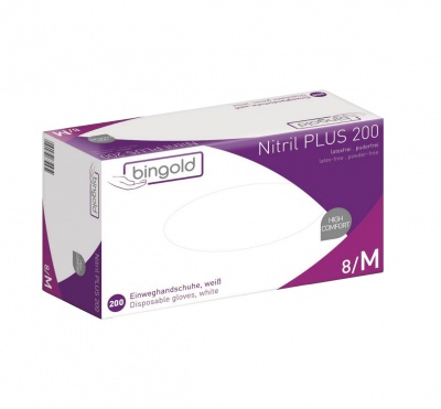 BINGOLD Nitril 35Plus blau - 200Stück/Box, Einweghandschuhe aus Nitrilkautschuk puderfrei