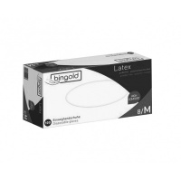 BINGOLD Latex BLACK - Polymerbeschichtete Latex Einweghandschuhe aus Naturkautschuklatex puderfrei, schwarz, 100 Stück/Box