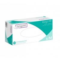 BINGOLD Vinyl 45Plus - Einweghandschuhe aus Polyvinylchlorid puderfrei, transparent, 100 Stück/Box