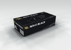 BINGOLD Nitril 35black, Einweghandschuhe aus Nitrilkautschuk puderfrei, schwarz, 100 Stück/Box