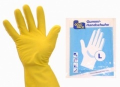 BINGOLD Gummihandschuhe puderfrei, gelb - Latex Mehrweghandschuhe aus Naturkautschuklatex - 