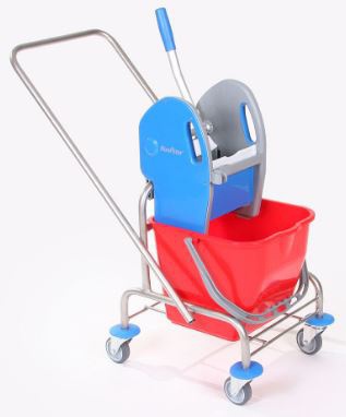 Einfachfahrwagen Edelstahl mit Deichsel 1 x 17 Liter