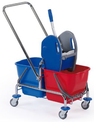 Doppelfahrwagen mit Deichsel verchromt 2x 17 oder 2x 25 Liter
