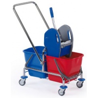 Doppelfahrwagen mit Deichsel verchromt 2x 17 oder 2x 25 Liter