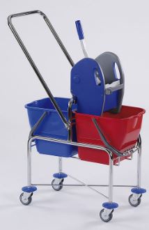 Doppelfahrwagen Top mit Deichsel verchromt 2 x 17 Liter