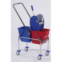 Doppelfahrwagen Top mit Deichsel verchromt 2 x 17 Liter